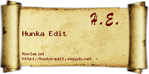 Hunka Edit névjegykártya